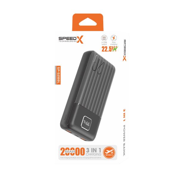 SpeedX Sp-s288l 3in1 (22.5w) 20000mah Fast Charging Power Bank