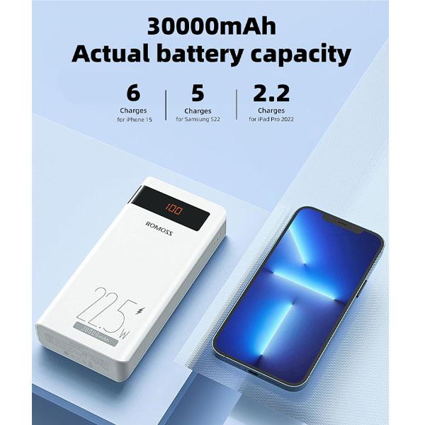 ROMOSS Sense 8p+ Plus 30000mah 18w Pd + Qc Fast Charging Power Bank