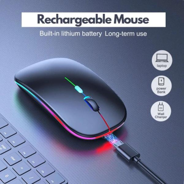 HP W10 Wireless RGB Bluetooth, Wireless, Rechargeable Slim Mouse