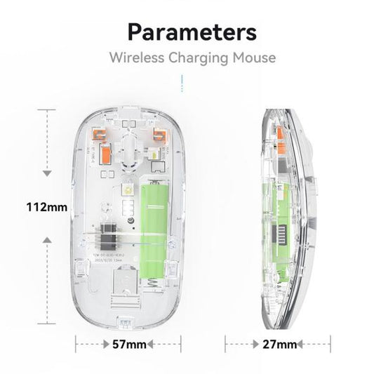 Transparent Wireless + Bluetooth Dual-mode Rechargeable Mouse