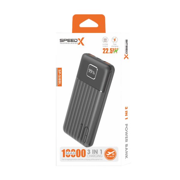 SpeedX Sp-s188l 3in1 (22.5w) 10000mah Fast Charging Power Bank