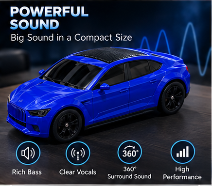 X-703 Car Shape Wireless Bluetooth Speaker – Powerful Sound, Stylish Design & Portable Music!