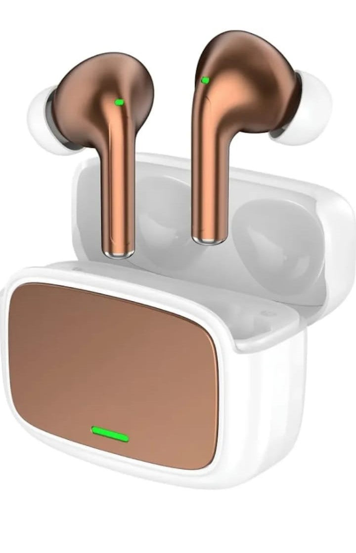 True Wireless Earbuds Bluetooth 5.4 with Quad Mic ENC, Up to 70 Hours Playtime, 13mm Drivers, Low Latency Mode, Touch Controls and Charging Case (Brown)