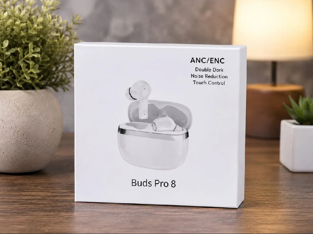 Buds Pro 8 ANC/ENC Wireless Bluetooth Earbuds | Bluetooth 5.3 | Deep Bass HD Sound | Touch Control | Noise Cancelling | Fast Charging | Long Battery | TWS Earphones for Android