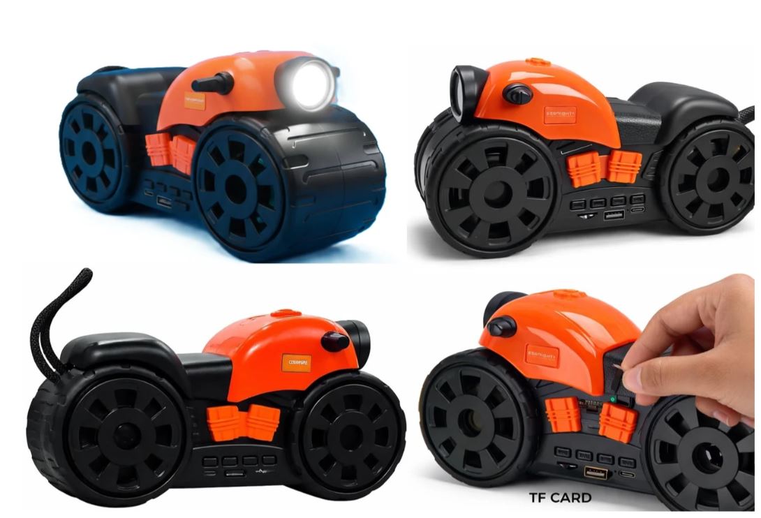 X-723 Motorcycle Shape Bluetooth Speaker | 5W Portable Wireless Speaker | RGB LED, FM, TF, USB, Type-C | Dual Mode