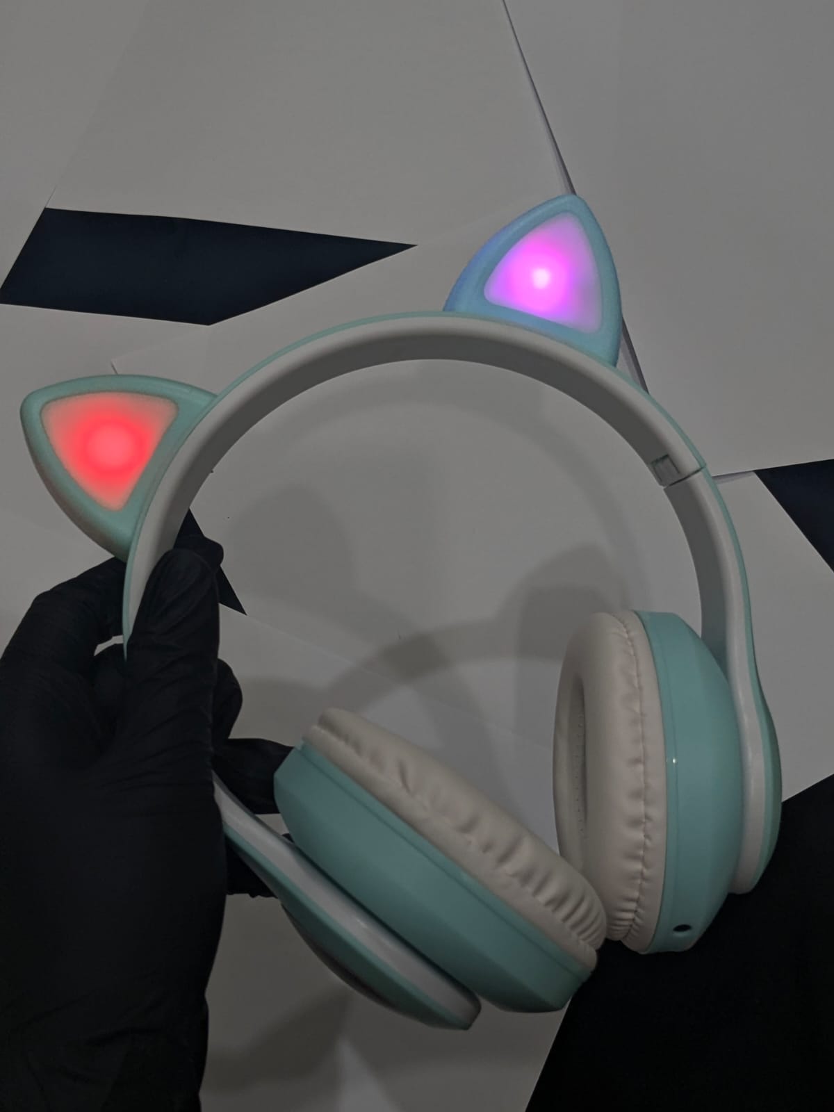 New STN 28 Cat Ear Bluetooth 5.0 Stereo Headset with RGB Lighting, Microphone, TF Card Support, and Universal Compatibility