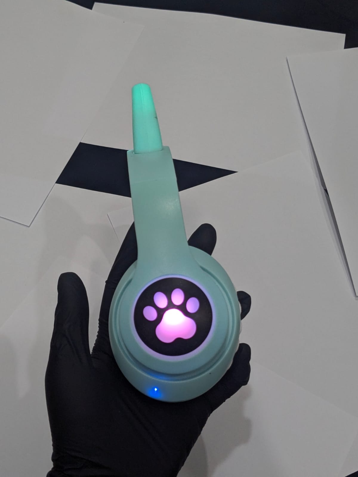 New STN 28 Cat Ear Bluetooth 5.0 Stereo Headset with RGB Lighting, Microphone, TF Card Support, and Universal Compatibility