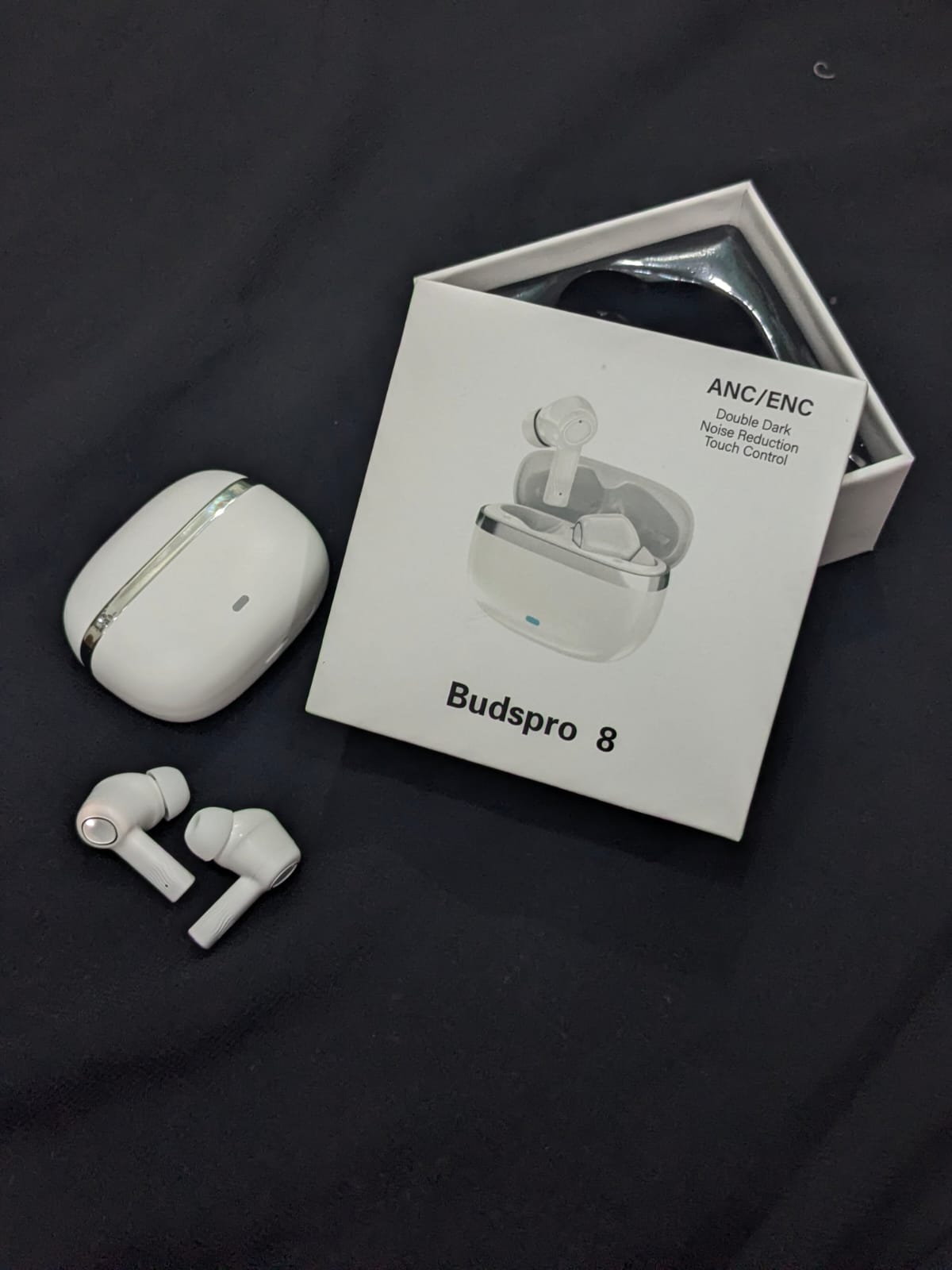Buds Pro 8 ANC/ENC Wireless Bluetooth Earbuds | Bluetooth 5.3 | Deep Bass HD Sound | Touch Control | Noise Cancelling | Fast Charging | Long Battery | TWS Earphones for Android