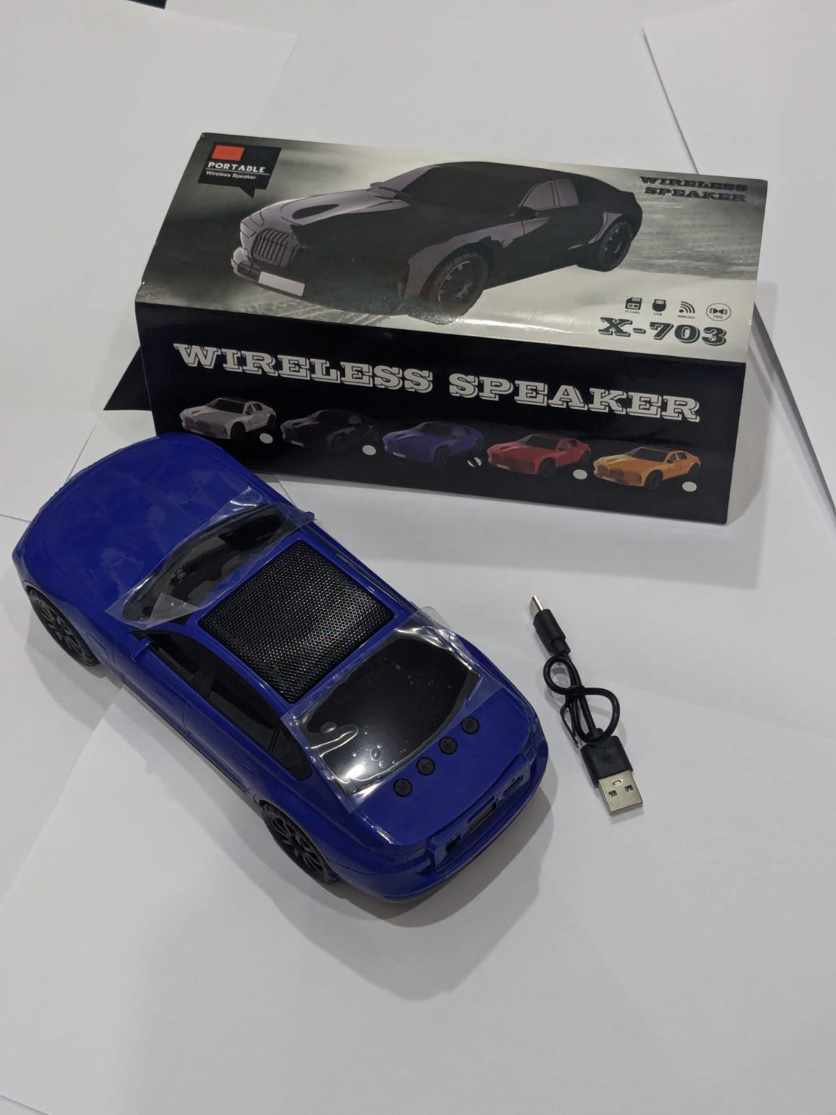 X-703 Car Shape Wireless Bluetooth Speaker – Powerful Sound, Stylish Design & Portable Music!