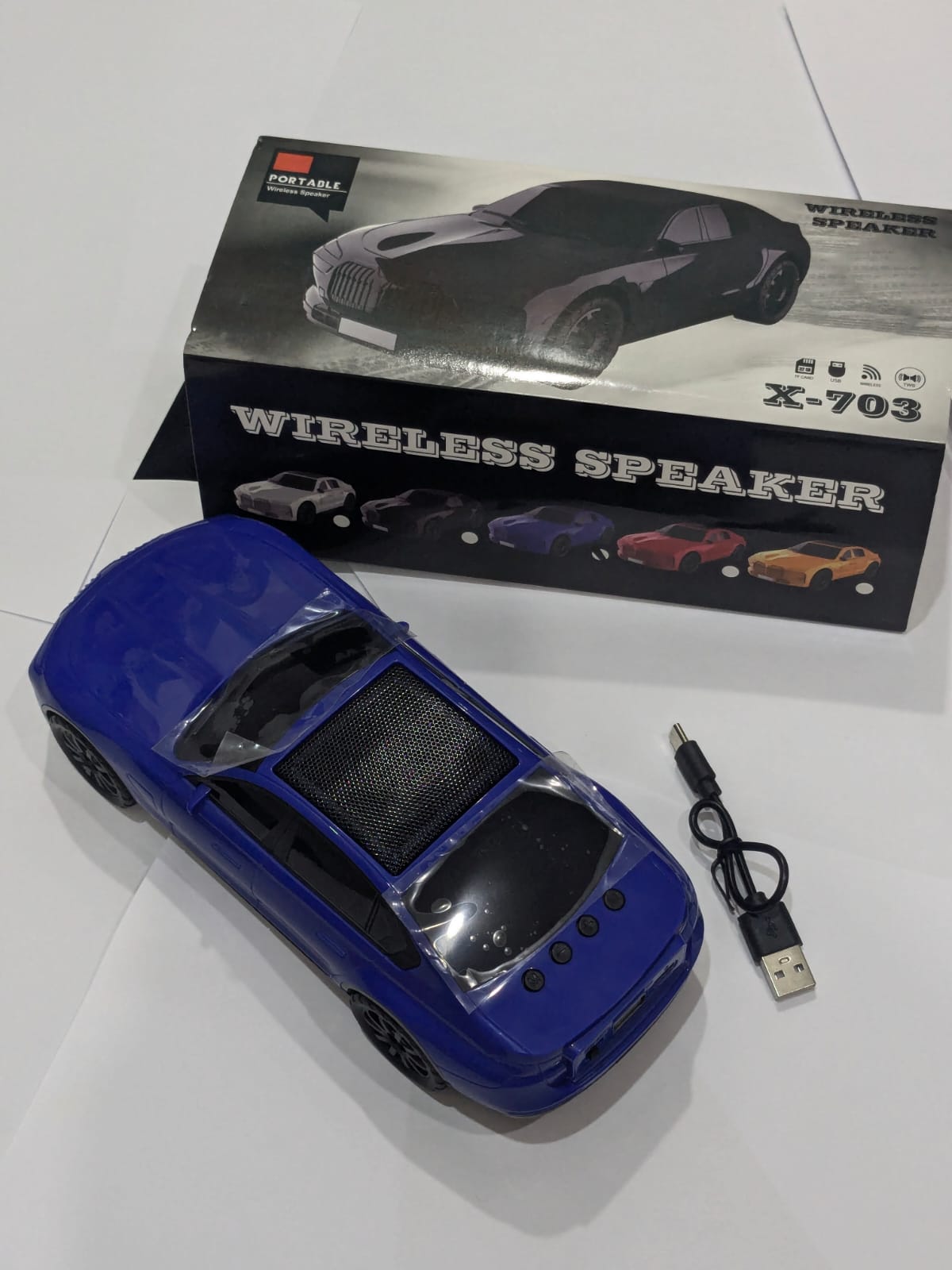 X-703 Car Shape Wireless Bluetooth Speaker – Powerful Sound, Stylish Design & Portable Music!