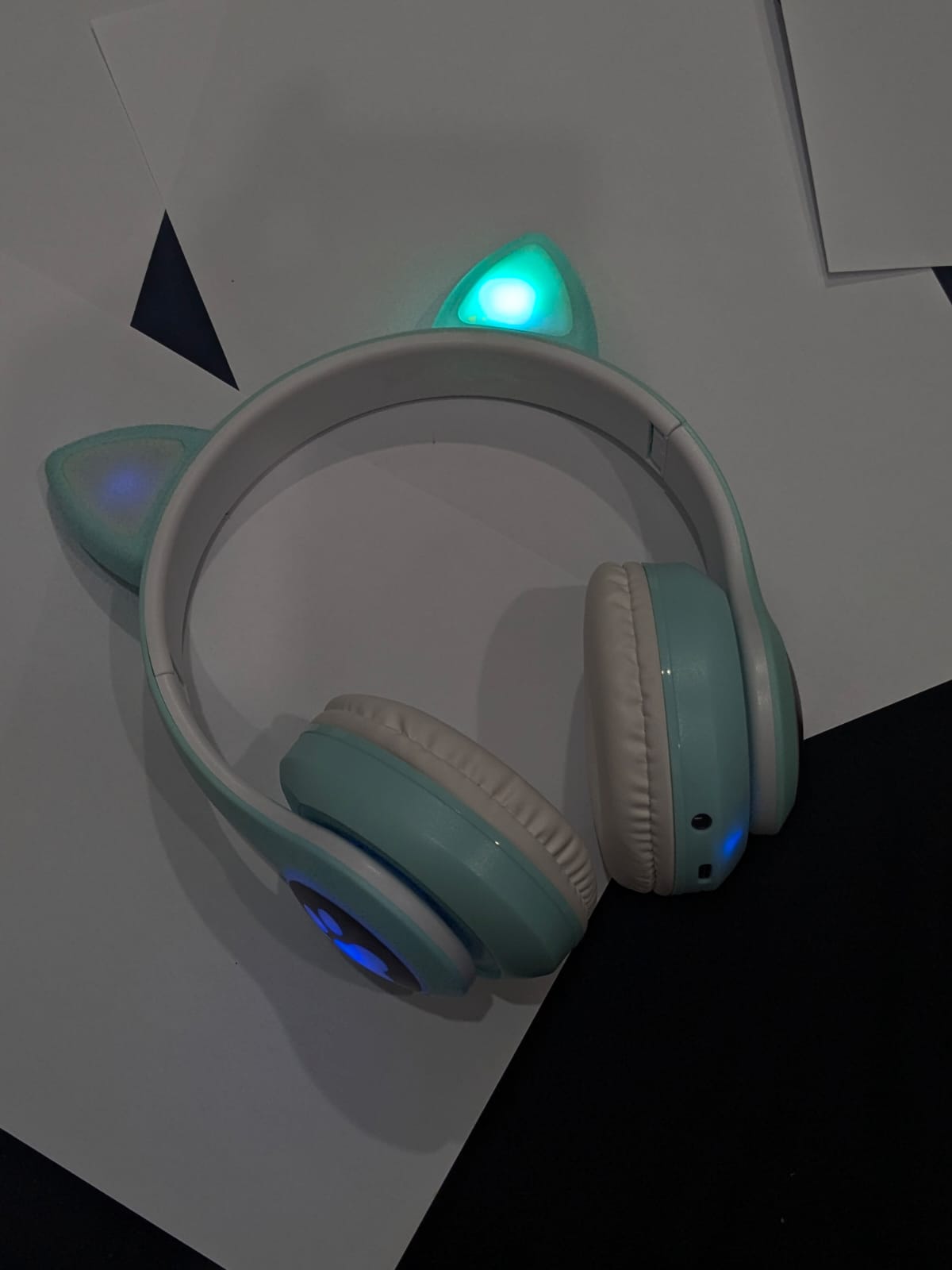 New STN 28 Cat Ear Bluetooth 5.0 Stereo Headset with RGB Lighting, Microphone, TF Card Support, and Universal Compatibility